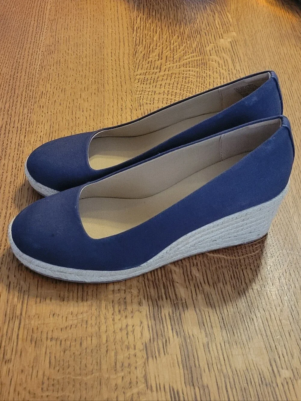 J. Crew Factory Canvas Espadrille Wedges - Navy